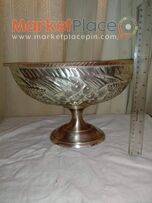 Παλαιά σκαλιστή μπρούτζινη με επαργυρωση φρουτιερα.