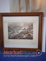 Παλαιά αυθεντική γκραβούρα τού 1821 μάχη του Ναπολέοντα.