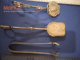 3 συλλεκτικές επαργυρες πιάστρες για κέικ, παγάκια.