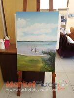 Gallery artist original paint oil on canvas 60x90cm signed by artist