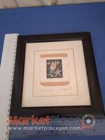 Miniature Camelot hand coloured picture of mermaid.