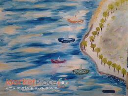 Gallery artist original paint oil on canvas 52x65 cm signed by artist