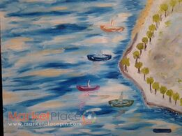 Gallery artist original paint oil on canvas 52x65 cm signed by artist