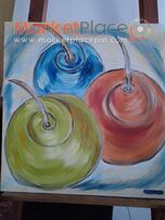 Gallery artist original paint oil on canvas 65x65 cm signed by artist