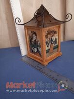 Χειροποίητο ζωγραφιά με κόκκους άμμο,χάλκινο,ξύλινο περίβλημα, κερί..