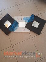 Ξύλινος διακοσμητικός Καθρέφτης τοίχου.