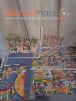 5 παλαιές παιδικές Λιθογραφίες για κάρτες τού 1950-60.