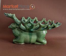 Vase deer majolica lviv ussr 1950