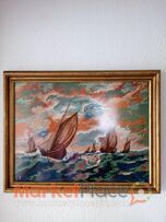 Παραδοσιακός κεντημένος πίνακας σέ ξύλινη κορνίζα.75Χ58cm.