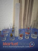 10 παλαιά διαφημιστικά ποτήρια για κρασί, μπράντυ.