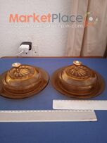 Two vintage butter dish.