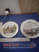 Δύο παλαιά πιάτα με τοπία.