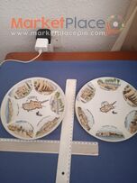 Δύο παλαιά πιάτα πορσελάνης, τουριστικά, δεκαετία τού 60.