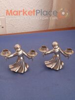 Δύο παλαιά μικρά κηροπήγια δυτικής Γερμανίας.