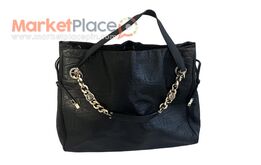 Bvlgari black leather monete tote