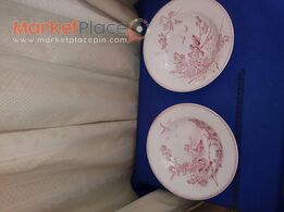 Two old plates 18 century hallmark verano hand painted.