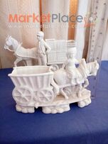 Two Antique German bisque carriage vase.