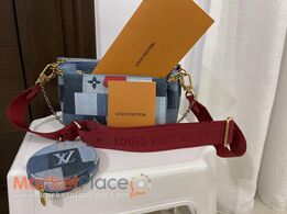 Original new Louis Vuitton denim shoulder  bag