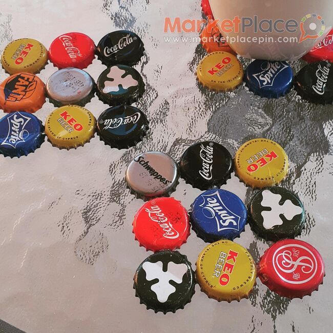 Μεταλλικά Σουβέρ 5 τεμαχίων από πώματα μπουκαλιών - Temvria, Nicosia