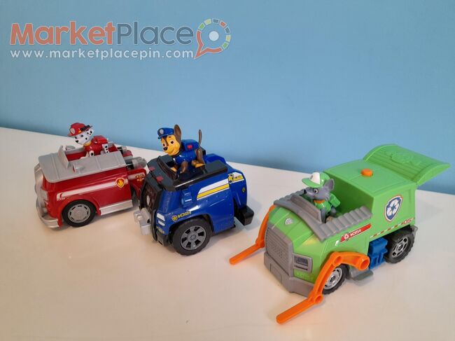 3 PAW Patrol figures and vehicles - Agios Vasileios, Nicosia