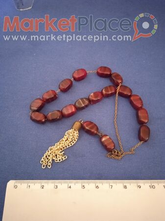 Κομπολόι από ορυκτό σκούρο κόκκινο αχάτης. - Mesa Geitonia, Limassol