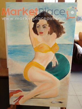 Gallery artist original paint oil on canvas 60x100cm signed by artist - 1.Limassol, Limassol