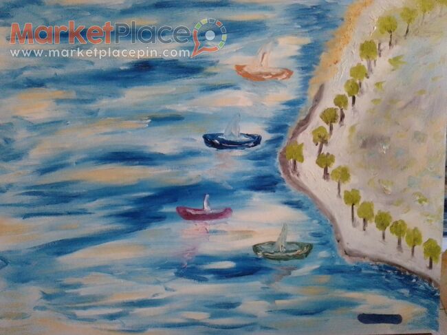 Gallery artist original paint oil on canvas 52x65 cm signed by artist - 1.Limassol, Limassol