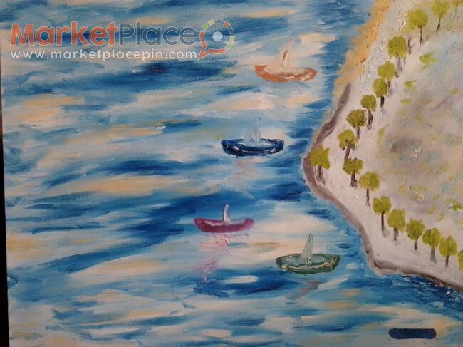 Gallery artist original paint oil on canvas 52x65 cm signed by artist - 1.Limassol, Limassol