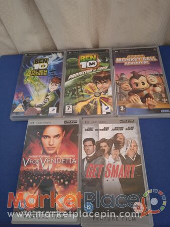 3 psp games and 2 psp DVDs original. - 1.Limassol, Limassol