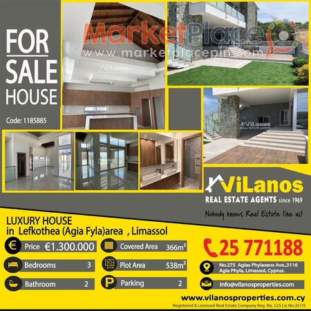 NEW For Sale Luxury Villa in Lefkothea(Agia Phyla)area,Limassol,Cyprus - Agia Fyla, Limassol