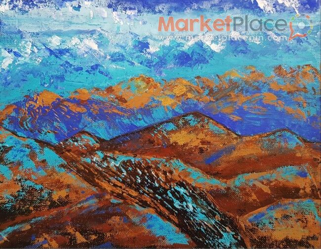 Landscape, acrylics on canvas board, framed - Larnaca, Larnaca