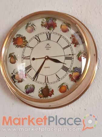 Μπρούτζινο ρολόι μπαταρίας τοίχου με πορσελάνη εσωτερικά . - 1.Limassol, Limassol