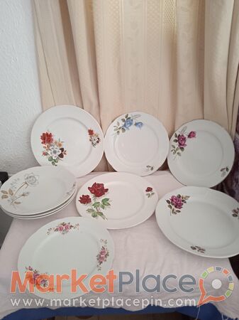 9 παλαιά πιάτα του ΣΥΠ, Αγγλικά, με απεικόνιση τριαντάφυλλα. - 1.Limassol, Limassol