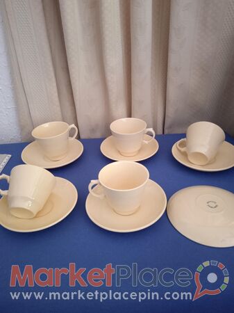 5 παλαιά αγγλικά φλυτσανακια τού καφέ σέ κίτρινο χρώμα. - 1.Limassol, Limassol