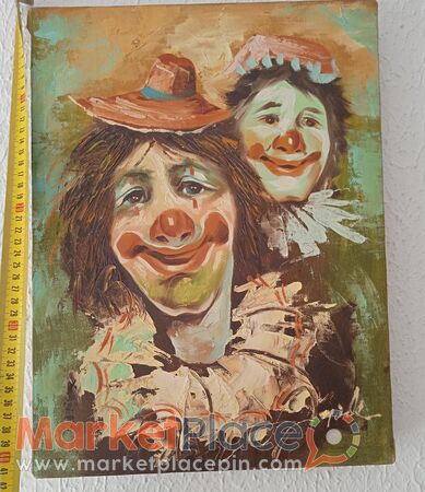 Παλαιός πίνακας ζωγραφικής με παλιάτσο. - 1.Limassol, Limassol