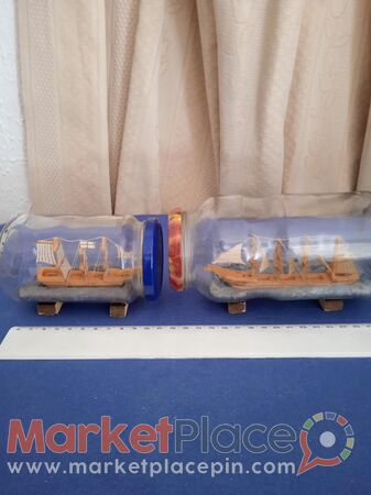 Δύο χειροποίητα ξύλινα πλοία σε μπουκάλι. - 1.Limassol, Limassol