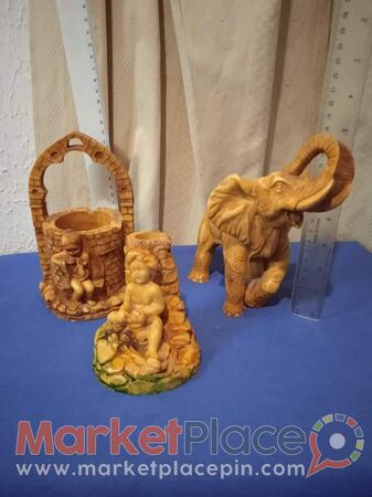 3 παλαιά ρεζιν, τασάκι, ελέφαντας, βάζο. - Mesa Geitonia, Limassol